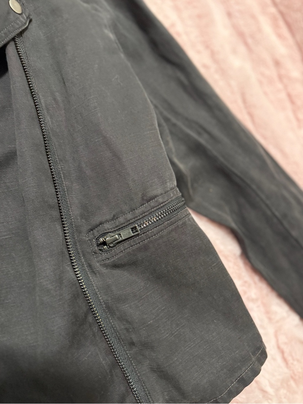 Rails - Black Asymmetrical Zip Streetwear Denim Moto Jacket - Size S - Picture 3 of 5